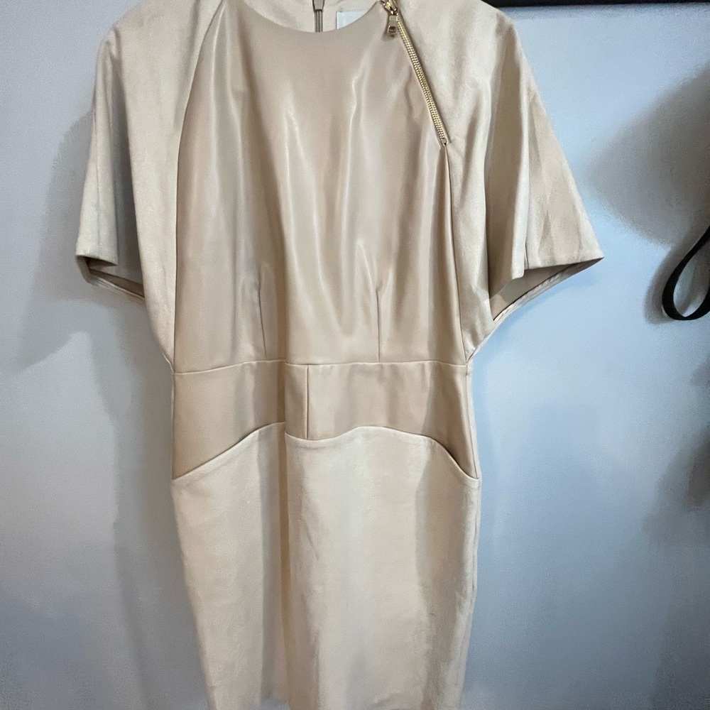 Dress with matching trench made suede